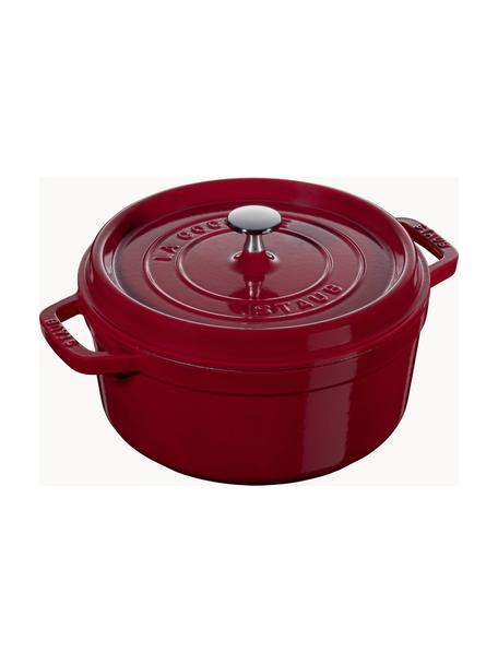 Casseruola rotonda in ghisa La Cocotte, Ghisa smaltata, Rosso vino, argentato, Ø 24 x Alt. 15 cm