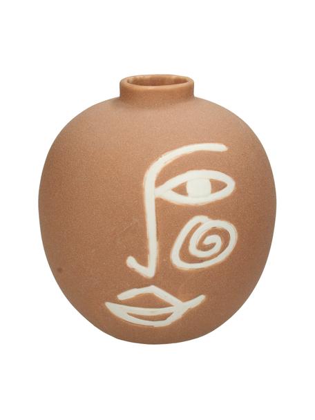 Vase Blink aus Steingut, Steingut, Orange, Weiss, Ø 16 x H 16 cm