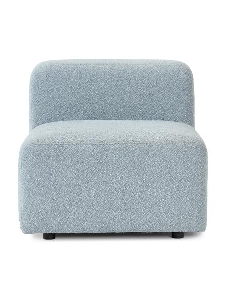 Módulo de centro bouclé Lena, Tapizado: Bouclé (93% poliéster, 6%, Estructura: madera de pino, contracha, Patas: plástico, Bouclé azul claro, An 76 x F 106 cm