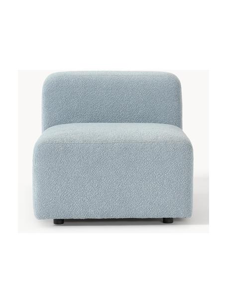 Module central en tissu bouclé Lena, Bouclé bleu ciel, larg. 76 x prof. 106 cm