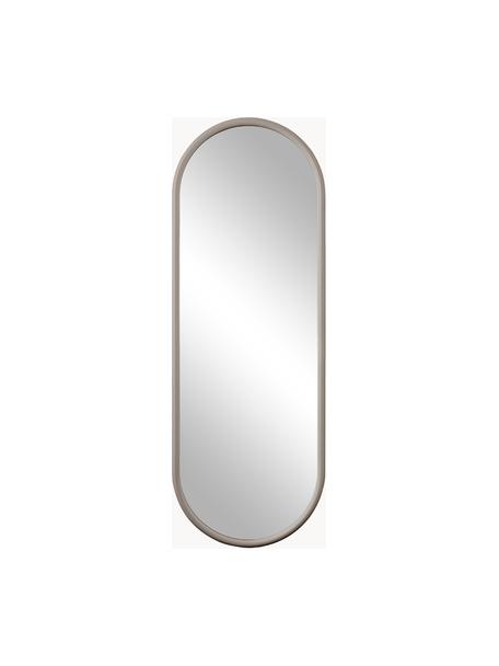 Specchio ovale da parete Angui, Superficie dello specchio: vetro a specchio, Cornice: acciaio rivestito, Beige chiaro, Larg. 29 x Alt. 78 cm