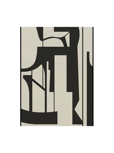Ingelijste digitale print Silhouette, Afbeelding: karton, Frame: gecoat staal, Lichtbeige, zwart, B 30 x H 43 cm