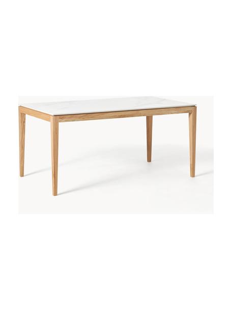 Jedálenský stôl s mramorovým vzhľadom Jackson, Mramorový vzhľad biela, dubové drevo lakované, Š 140 x H 90 cm