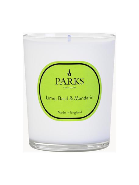 Świeca zapachowa Aromatherapy (limonka, bazylia i mandarynka), Transparentny, biały, zielony, Ø 8 x W 9 cm