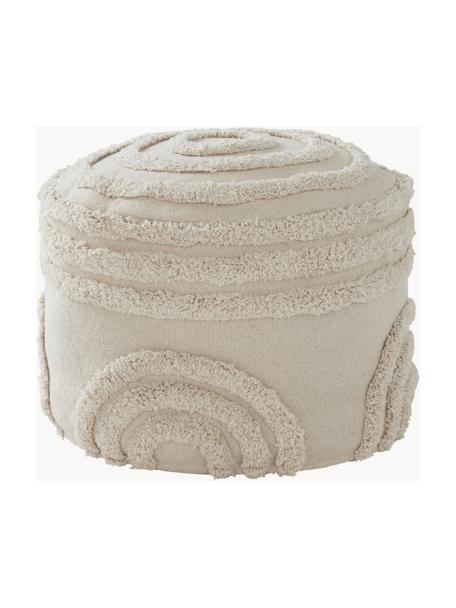 Pouf per bambini in cotone Sunita, Rivestimento: 100% cotone, Tessuto beige chiaro, Ø 40 x Alt. 28 cm