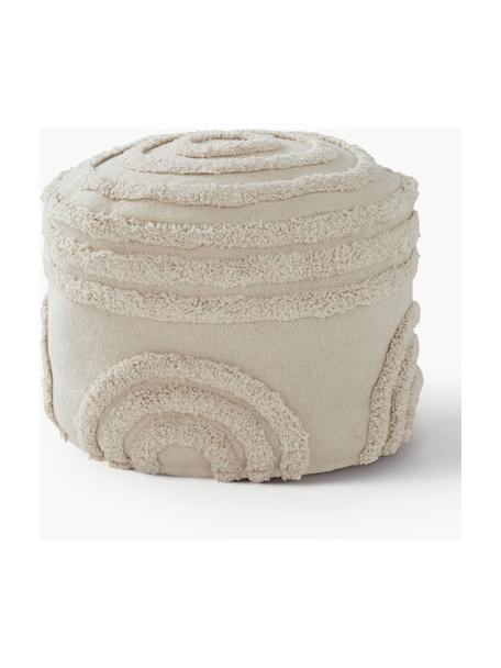 Kinder-Pouf Sunita aus Baumwolle, Bezug: 100 % Baumwolle, Webstoff Hellbeige, Ø 40 x H 28 cm