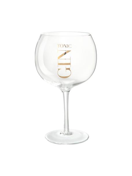 Súprava pohárov s nápisom Gin Tonic, 4 diely, Sklo, Priehľadná, Ø 13 x V 22 cm