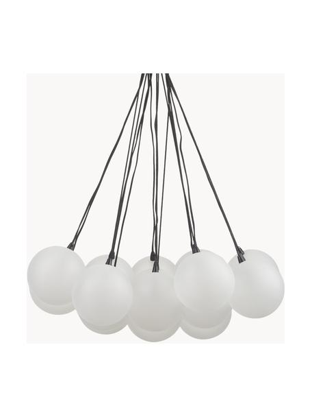 Lámpara de techo cluster de vidrio Lyna, Anclaje: metal con pintura en polv, Cable: cubierto en tela, Semitransparente, negro, Ø 55 x Al 110 cm