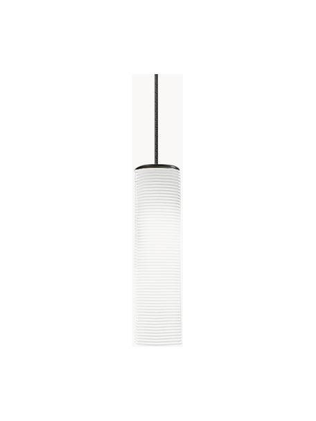Mondgeblazen hanglamp Clio, Lampenkap: glas, Wit, Ø 9 x H 31 cm