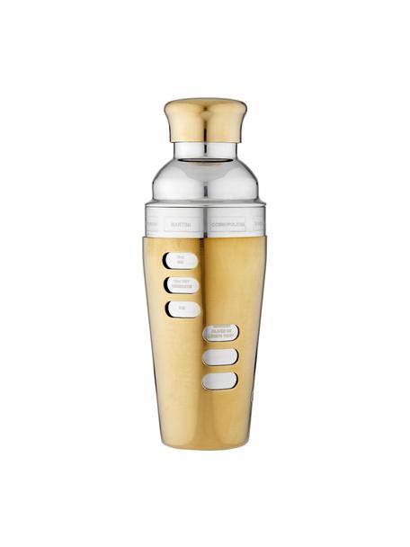 Cocktail shaker Aurora Recipe, Geëmailleerd edelstaal, Messingkleurig, zilverkleurig, Ø 8 x H 23 cm