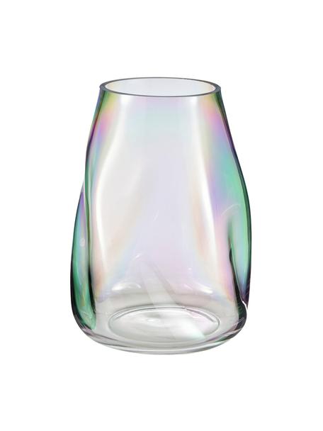 Wazon ze szkła dmuchanego Rainbow, Szkło dmuchane, Transparentny, opalizujący, Ø 18 x W 26 cm