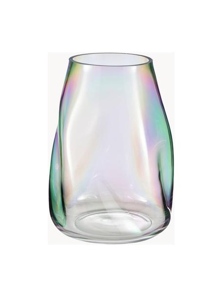 Wazon ze szkła dmuchanego Rainbow, Szkło dmuchane, Transparentny, opalizujący, Ø 18 x W 26 cm