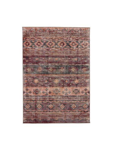 In- & Outdoor-Teppich Tilas Istanbul in Dunkelrot, Orient Style, 100% Polypropylen, Dunkelrot, Senfgelb, Khaki, B 80 x L 150 cm (Größe XS)