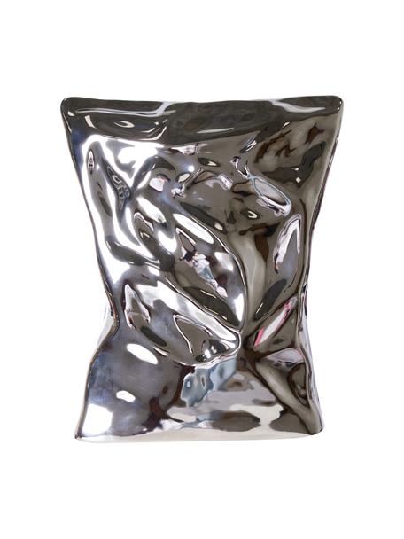 Dizajnová váza Crisps, Kamenina, Chrómová, Š 22 x H 26 cm
