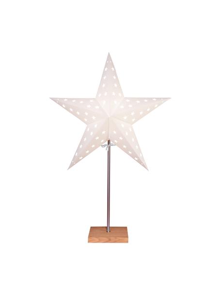 Étoile lumineuse Star, avec prise secteur, Blanc, bois clair, larg. 43 x haut. 65 cm