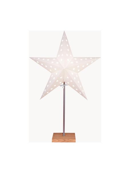 Étoile lumineuse Star, avec prise secteur, Blanc, bois clair, larg. 43 x haut. 65 cm