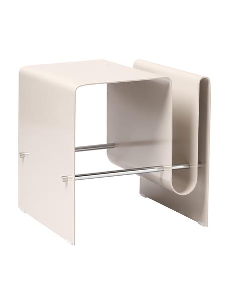 Tavolino moderno in metallo Julia, Metallo verniciato a polvere, Beige, Larg. 50 x Alt. 45 cm