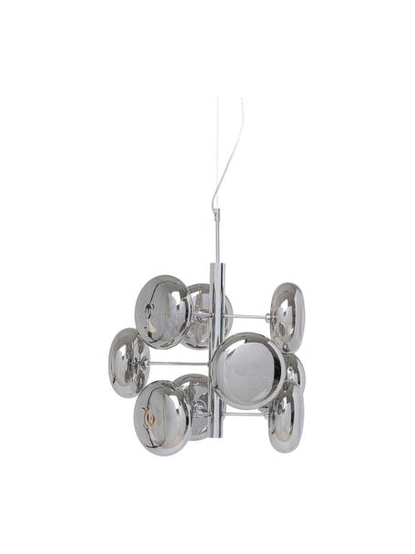 Hanglamp Headlight in chroomkleur, Baldakijn: gecoat metaal, Chroomkleurig, transparant, Ø 53 x H 155 cm