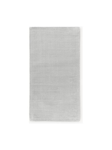 Tapis à poils longs moelleux tissé main Wes, 100 % polyester, certifié GRS, Gris clair, larg. 80 x long. 150 cm (taille XS)