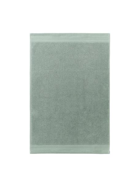 Dywanik łazienkowy z bawełny organicznej Premium, antypoślizgowy, Szałwiowy zielony, S 50 x D 70 cm
