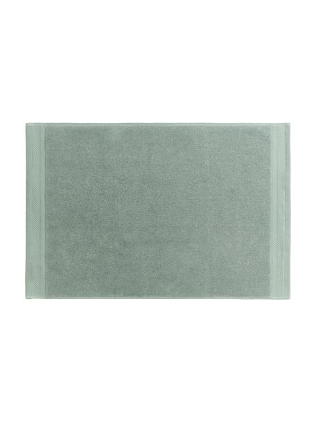 Dywanik łazienkowy z bawełny organicznej Premium, antypoślizgowy, Szałwiowy zielony, S 50 x D 70 cm