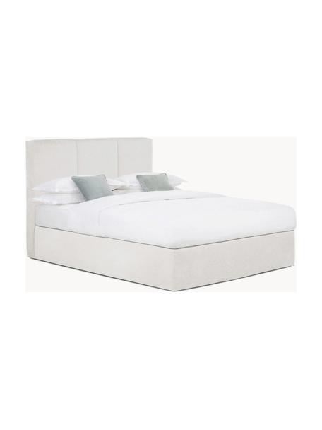 Letto boxspring Oberon, Materasso: nucleo a 5 zone di molle , Piedini: plastica Questo prodotto , Tessuto beige chiaro, Larg. 180 x Lung. 200 cm