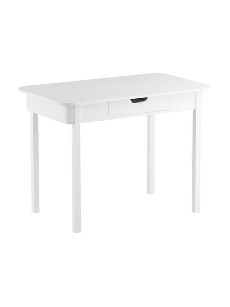 Dřevěný psací stůl Classic, Bukové dřevo, MDF deska (dřevovláknitá deska střední hustoty), Bílá, Š 100 cm, H 60 cm