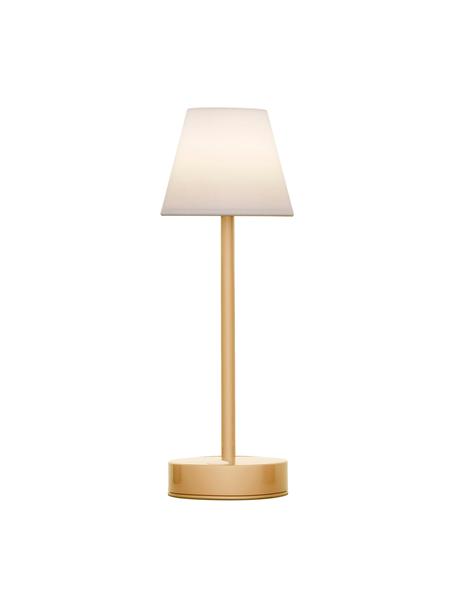 Lampe d'extérieur LED mobile à intensité variable et fonction tactile Lola, Blanc, couleur dorée, Ø 11 x haut. 32 cm