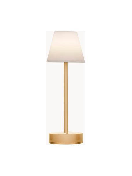 Lampe d'extérieur LED mobile à intensité variable et fonction tactile Lola, Blanc, doré, Ø 11 x haut. 32 cm