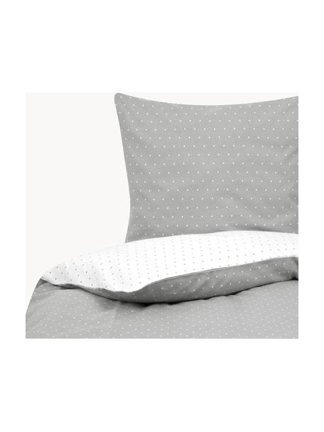 Wende-Flanellbettwäsche Betty, Webart: Flanell Fadendichte 144 T, Grau, Weiß, 155 x 220 cm + 1 Kissen 80 x 80 cm