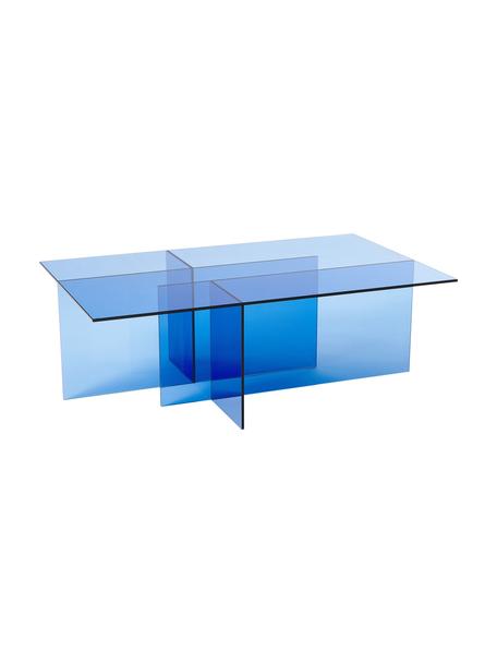 Skleněný konferenční stolek Anouk, Sklo, Modrá, transparentní, Š 102 cm, V 35 cm