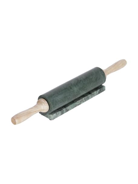 Rouleaux à pâtisserie en marbre Aimil, 2 élém., Vert, marbré, bois clair, Ø 7 x long. 41 cm