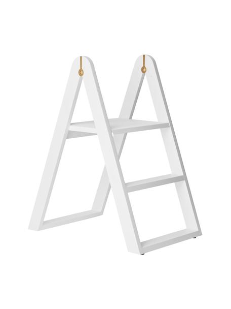 Essenhouten trap Reech, Frame: gelakt essenhout, Wit, B 40 cm x H 72 cm