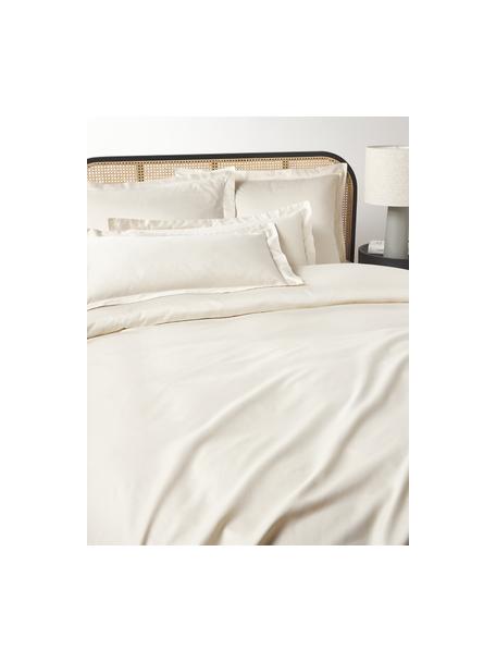 Satin-Bettdeckenbezug Premium aus Baumwolle in Birkengrün mit Stehsaum, Vert, B 135 x L 200 cm
