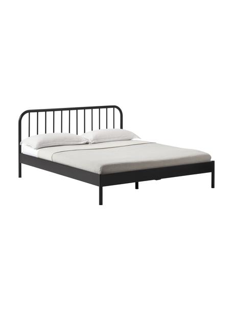 Cama de metal Sanna, Metal con pintura en polvo, Negro, An 140 x L 200 cm