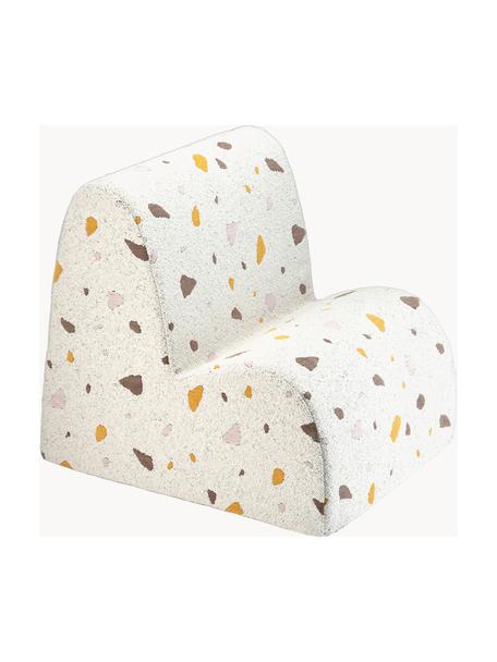 Fauteuil en bouclette pour enfants fait main Cloud, Bouclette blanche, aspect terrazzo, larg. 50 x haut. 60 cm