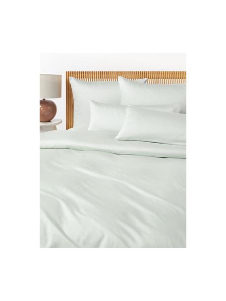 Funda nórdica de satén Comfort, Verde salvia, Cama 90 cm (155 x 220 cm)