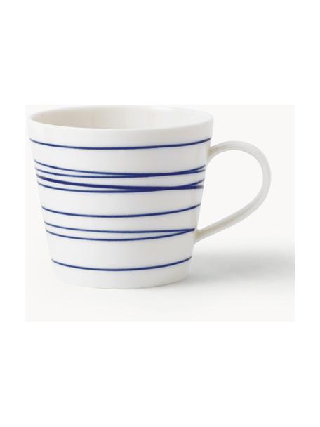 Kubek z porcelany Pacific Blue, Porcelana, W paski, Ø 10 x W 9 cm, 400 ml