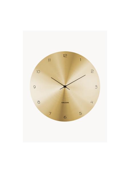 Reloj de pared Dome, Metal recubierto, Dorado, Ø 40 x F 5 cm