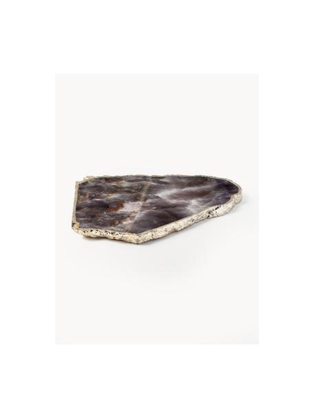 Bandeja decorativa de amatista Sedona, Amatista, Amatista violeta, dorado, An 17 x F 12 cm