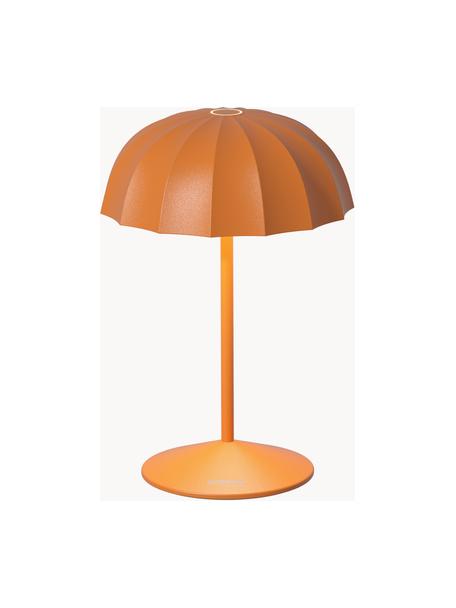 Kleine mobiele LED outdoor tafellamp Ombrellino, dimbaar, Lamp: gecoat aluminium, Oranje, Ø 16 x H 23 cm