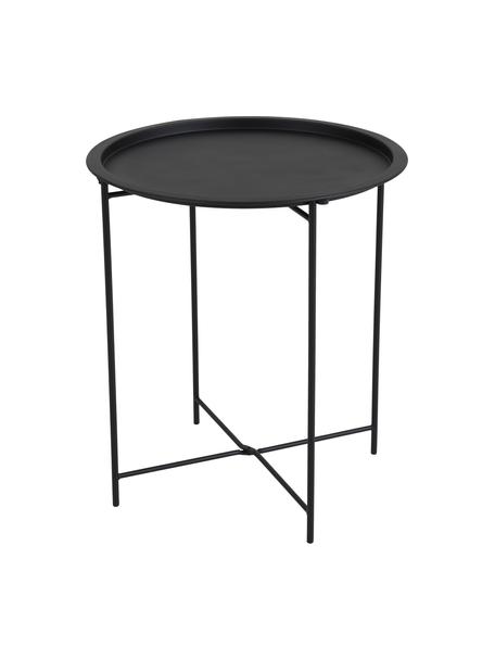 Runder Tablett-Tisch Sangro aus Metall, Metall, beschichtet, Schwarz, Ø 46 x H 52 cm