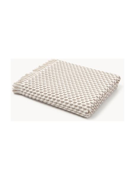 Handdoek Juniper met hoog-laag structuur, in verschillende formaten, Gebroken wit, nougat, Badhanddoek, B 100 x L 150 cm