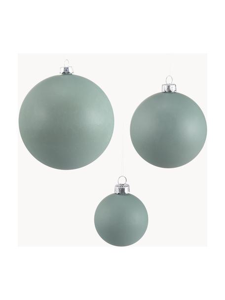 Boule de Noël incassable Ammos, 12 élém., Plastique, Vert, larg. 25 x haut. 13 cm