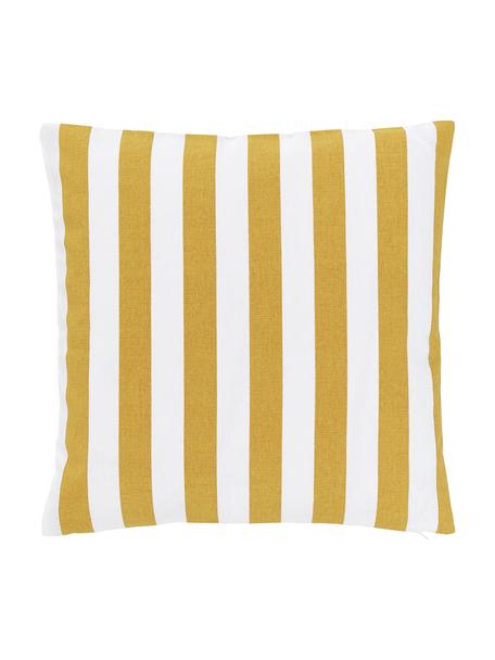 Gestreepte kussenhoes Timon in geel/wit, 100% katoen, Geel, wit, B 40 x L 40 cm