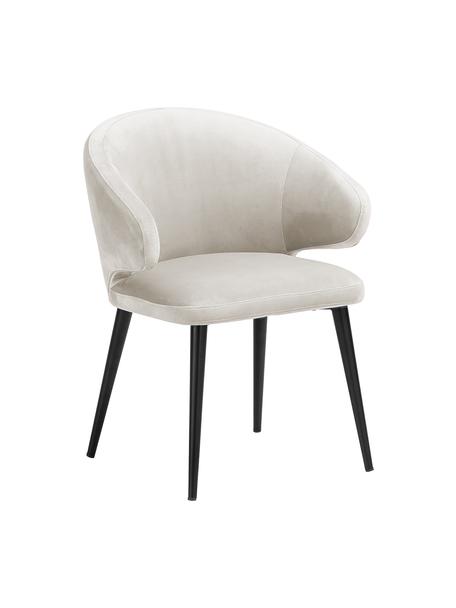 Moderní sametová židle s područkami Celia, Béžová, Š 57 cm, H 62 cm