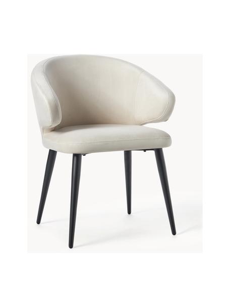 Zamatová stolička s opierkami v modernom dizajne Celia, Zamatová svetlobéžová, Š 57 x H 62 cm