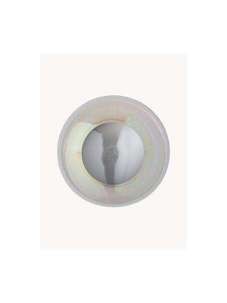 Kleine wand- en plafondlamp Horizon, mondgeblazen, Lampenkap: mondgeblazen glas, Iriserend, zilverkleurig, Ø 21 x D 17 cm