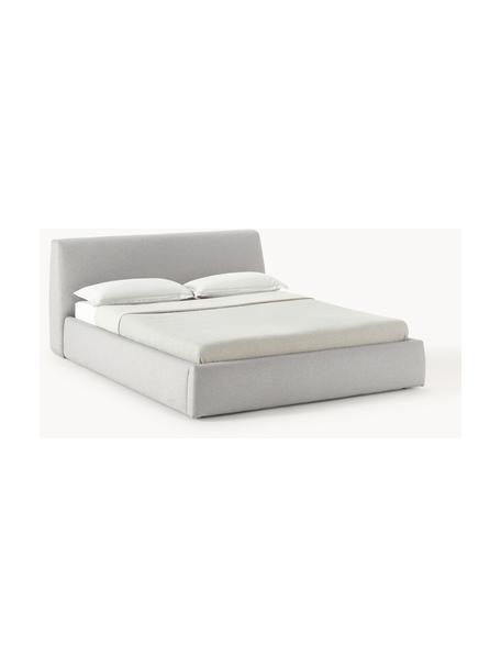 Cama tapizada Cloud, Tapizado: tejido finamente texturiz, Cuerpo: madera maciza de pino, ma, Patas: madera pintada Este produ, Tejido gris claro, An 180 x L 200 cm