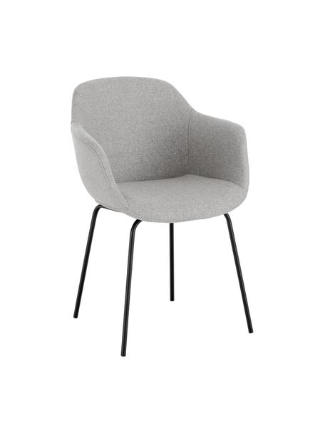 Chaise avec assise étroite Fiji, Tissu gris clair, larg. 58 x prof. 56 cm